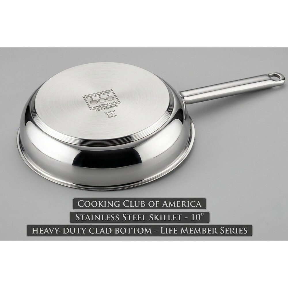 Cooking Club of America 10" Stainless Steel Skillet / Frying Pan
